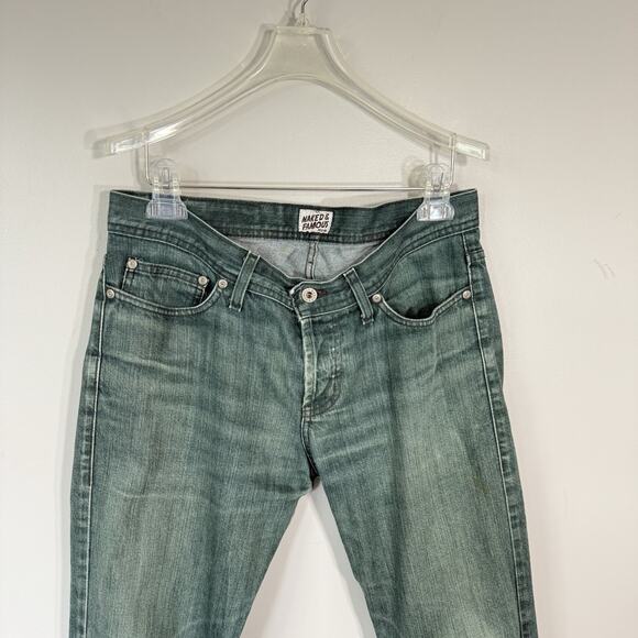 Naked & Famous Cotton Weird Guy Jeans 31X27 Green Slim Straight Button Fly - Picture 2 of 8
